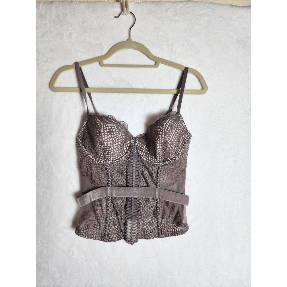 Victoria's‎ Secret Purple/Gray Corset Bustier 36D Daek Romance Fairycore